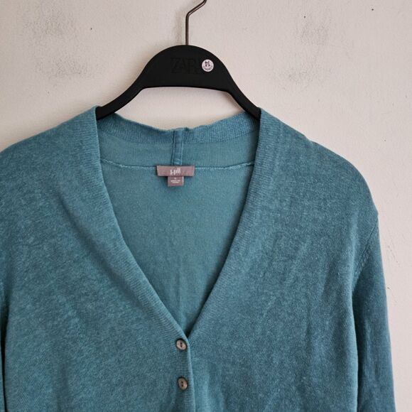 J. JILL Cardigan Size Small Sweater V-Neck Linen Blend Long Sleeve - Picture 8 of 8
